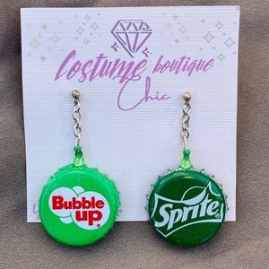 Bottle Cap Drop Earrings